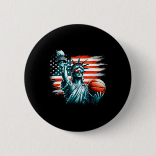 Statue Of Liberty Independence Day 4th Of July Ske 6 Cm Round Badge
