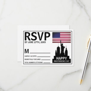 Statue of Liberty, Independence Day RSVP Card