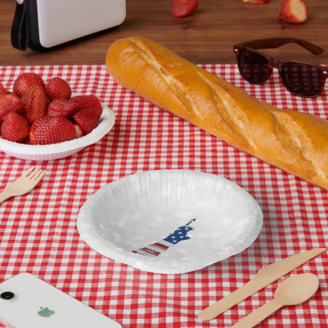 Statue Of Liberty July 4th Glitter Paper Plate (Picnic)