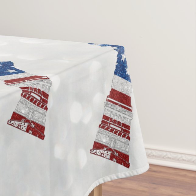 Statue Of Liberty July 4th Glitter Tablecloth (In Situ)