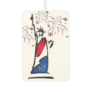 Statue of Liberty July 4th Stripes Fireworks Car Air Freshener