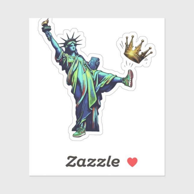 Statue of Liberty Kicking Crown Stencil Art | Vint (Sheet)