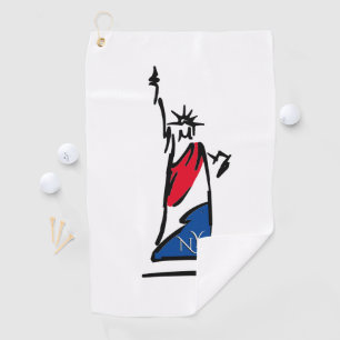 Statue of Liberty / Lady Liberty Stripes Golf Towel