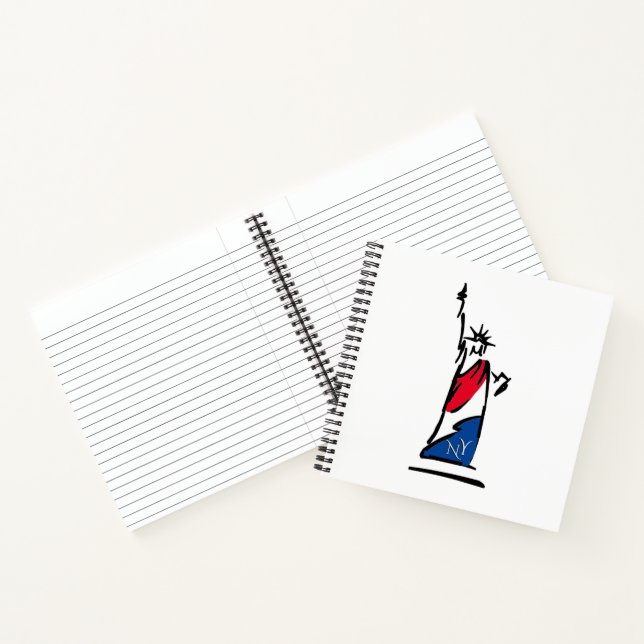 Statue of Liberty / Lady Liberty Stripes Notebook (Inside)