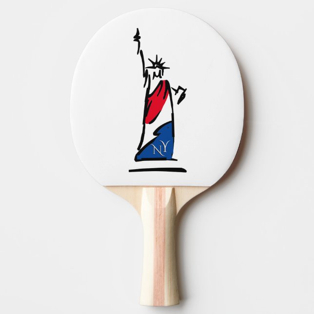 Statue of Liberty / Lady Liberty Stripes Ping Pong Paddle (Front)