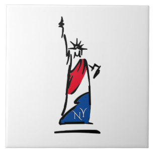 Statue of Liberty / Lady Liberty Stripes Tile