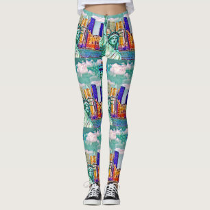 Statue Of Liberty Lady Pop Art Leggings