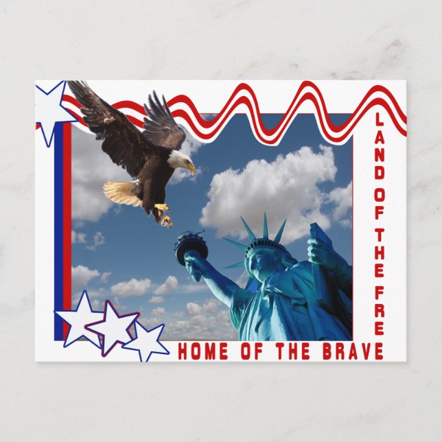 STATUE OF LIBERTY - LAND OF THE FREE POSTCARD (Front)