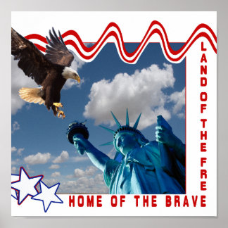 STATUE OF LIBERTY LAND OF THE FREE POSTER