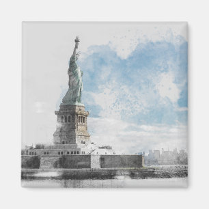 Statue of Liberty Magnet Manhattan NYC Watercolor