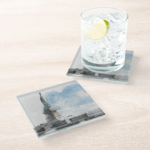 Statue of Liberty Manhattan Glass Coaster – NYC