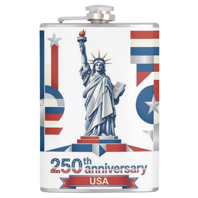 Statue of Liberty National Monument Abstract Decor Hip Flask (Front)