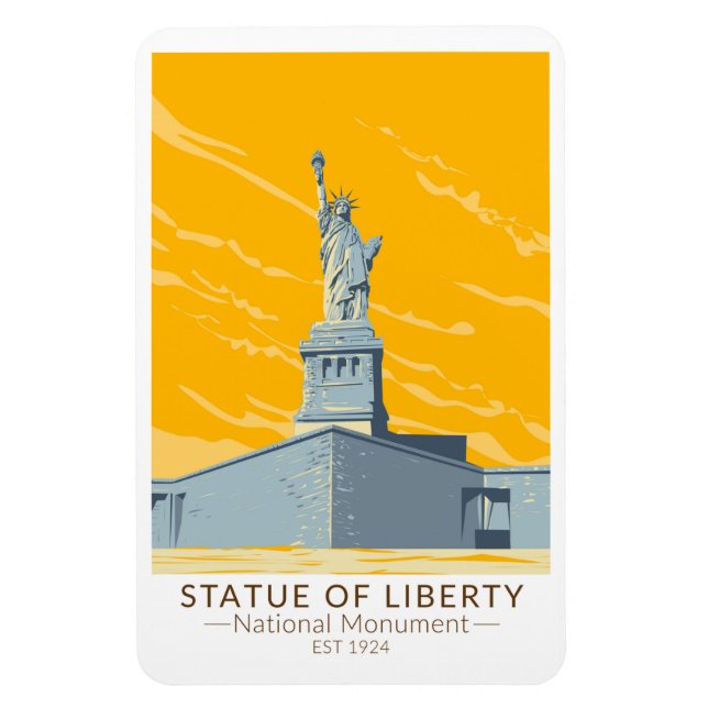 Statue of Liberty National Monument Vintage Magnet (Vertical)