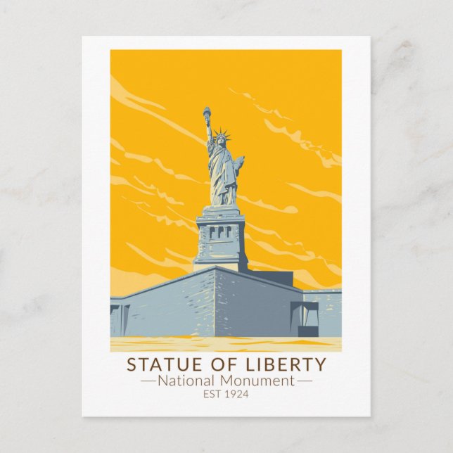 Statue of Liberty National Monument Vintage Postcard (Front)