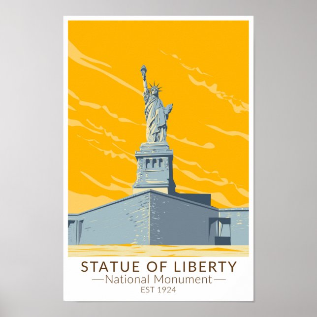 Statue of Liberty National Monument Vintage Poster (Front)