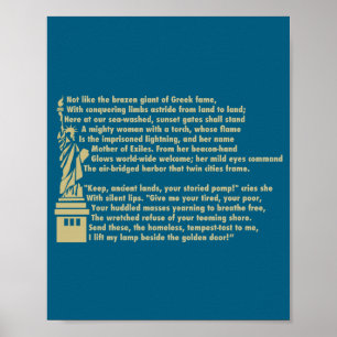 Statue Of Liberty New Colossus Patriotic Em  Poster