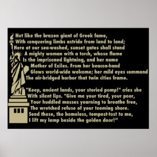 Statue of Liberty - New Colossus Patriotic Poem Poster
