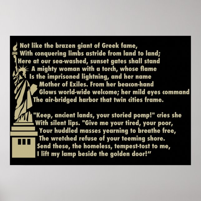 Statue of Liberty - New Colossus Patriotic Poem Poster (Front)