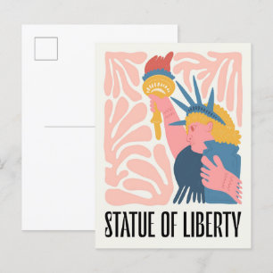 Statue of Liberty New York abstract travel floral Postcard