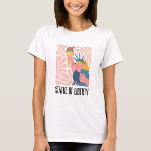 Statue of Liberty New York abstract travel floral T-Shirt