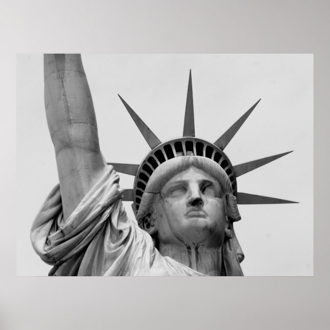 STATUE OF LIBERTY, NEW YORK - BLACK & WHITE POSTER (Front)