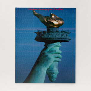 Statue of Liberty New York.Christmas Greetings Jigsaw Puzzle