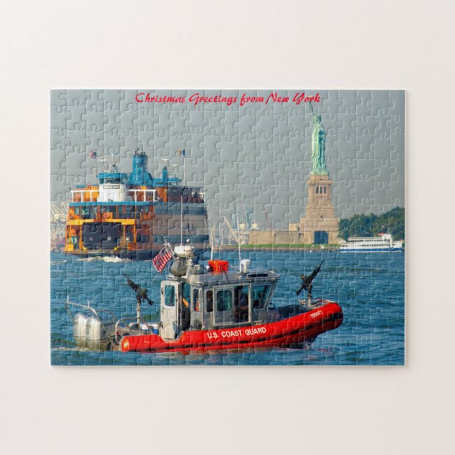 Statue of Liberty New York.Christmas Greetings Jigsaw Puzzle (Horizontal)