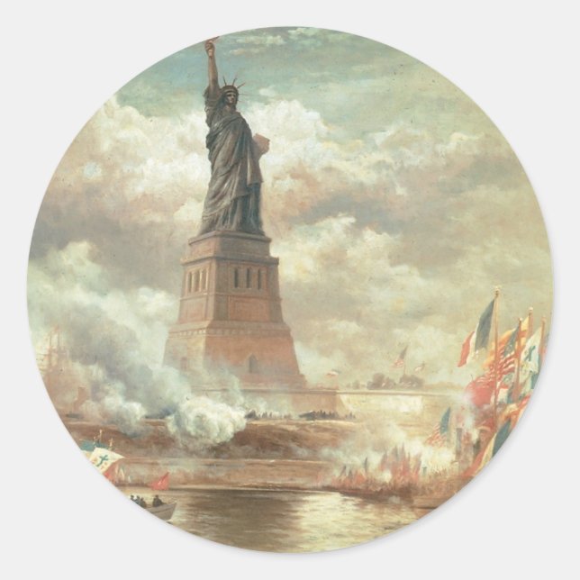 Statue of Liberty, New York circa 1800's Classic Round Sticker (Front)