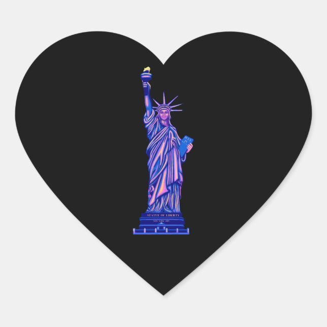 Statue of Liberty-New York City-Landmark Heart Sticker (Front)