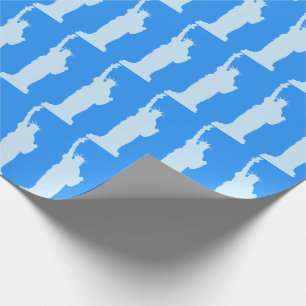 Statue of Liberty New York Elegant Blue Pattern Wrapping Paper