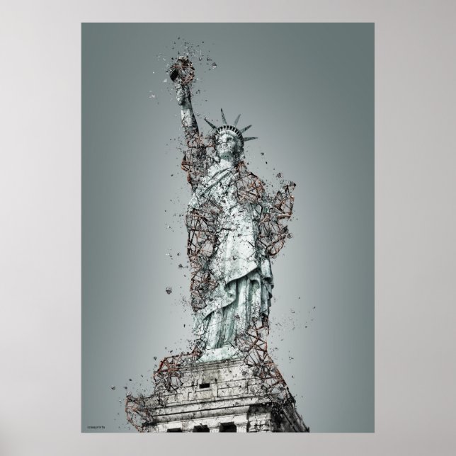 Statue of Liberty New York modern art on  Poster (Front)