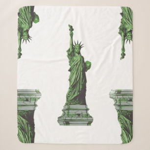 statue of liberty new york sherpa blanket