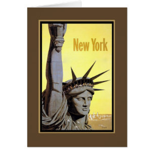 statue of liberty new york travel poster