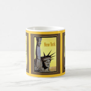 statue of liberty new york travel poster coffee mug