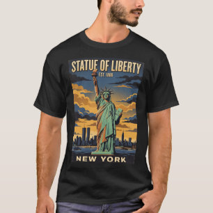 Statue of Liberty New York Vintage Travel Poster R T-Shirt
