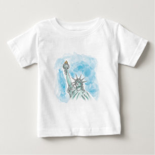 Statue of Liberty New York – Vintage Watercolor Baby T-Shirt