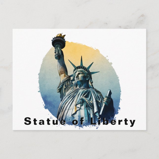 Statue of Liberty, New York Watercolor  Postcard (Front)