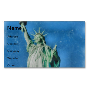 Statue of liberty, New York watercolors painting Magnetic Business Card