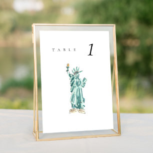Statue of Liberty New York Wedding Table Number