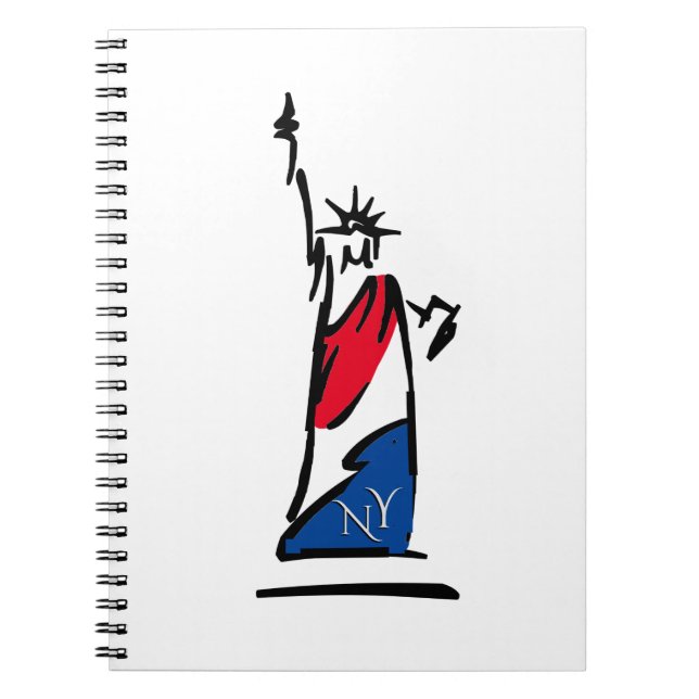 Statue of Liberty NY Red White and Blue Notebook (Front)