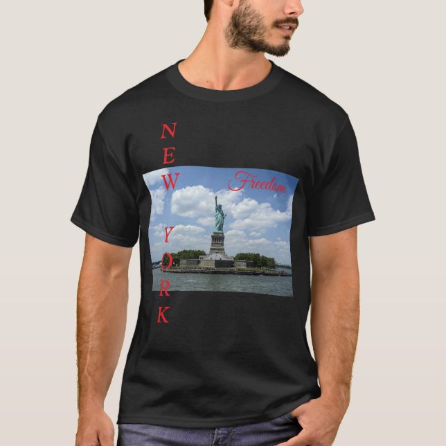 Statue Of Liberty Nyc New York Men's black T-Shirt (Front)
