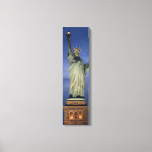 Statue Of Liberty On A Blue Night Vertical Canvas Print