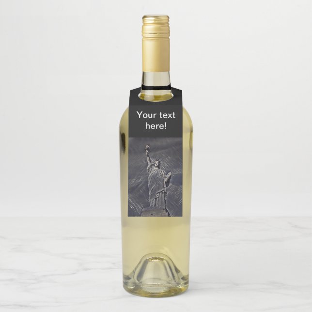Statue of Liberty painting Bottle Tag (On Bottle)