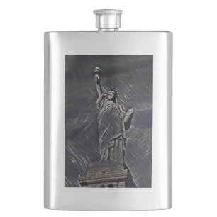 Statue of Liberty painting Hip Flask
