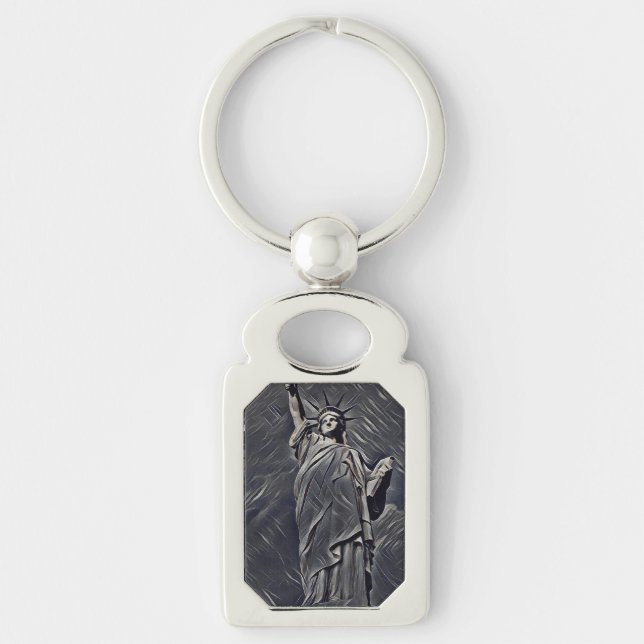 Statue of Liberty painting Key Ring (Front)
