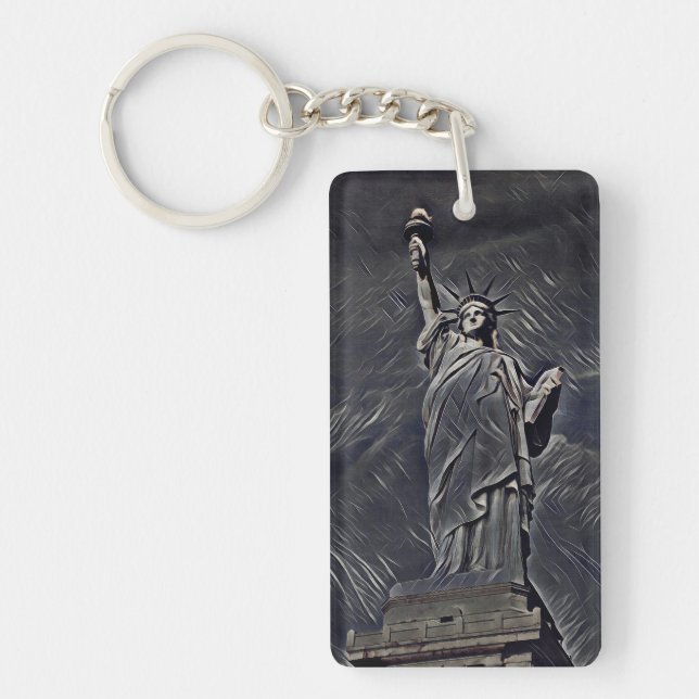 Statue of Liberty painting Key Ring (Front)