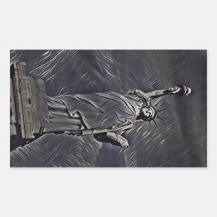 Statue of Liberty painting Rectangular Sticker