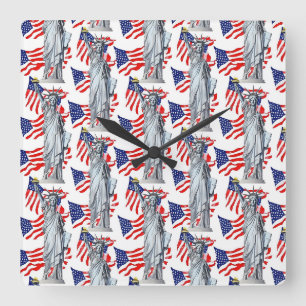 Statue of Liberty, Patriot America Square Wall Clock