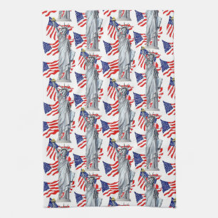 Statue of Liberty, Patriot America Tea Towel