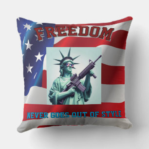 Statue of Liberty Patriotic Sunglasses M4 Rifle Cushion